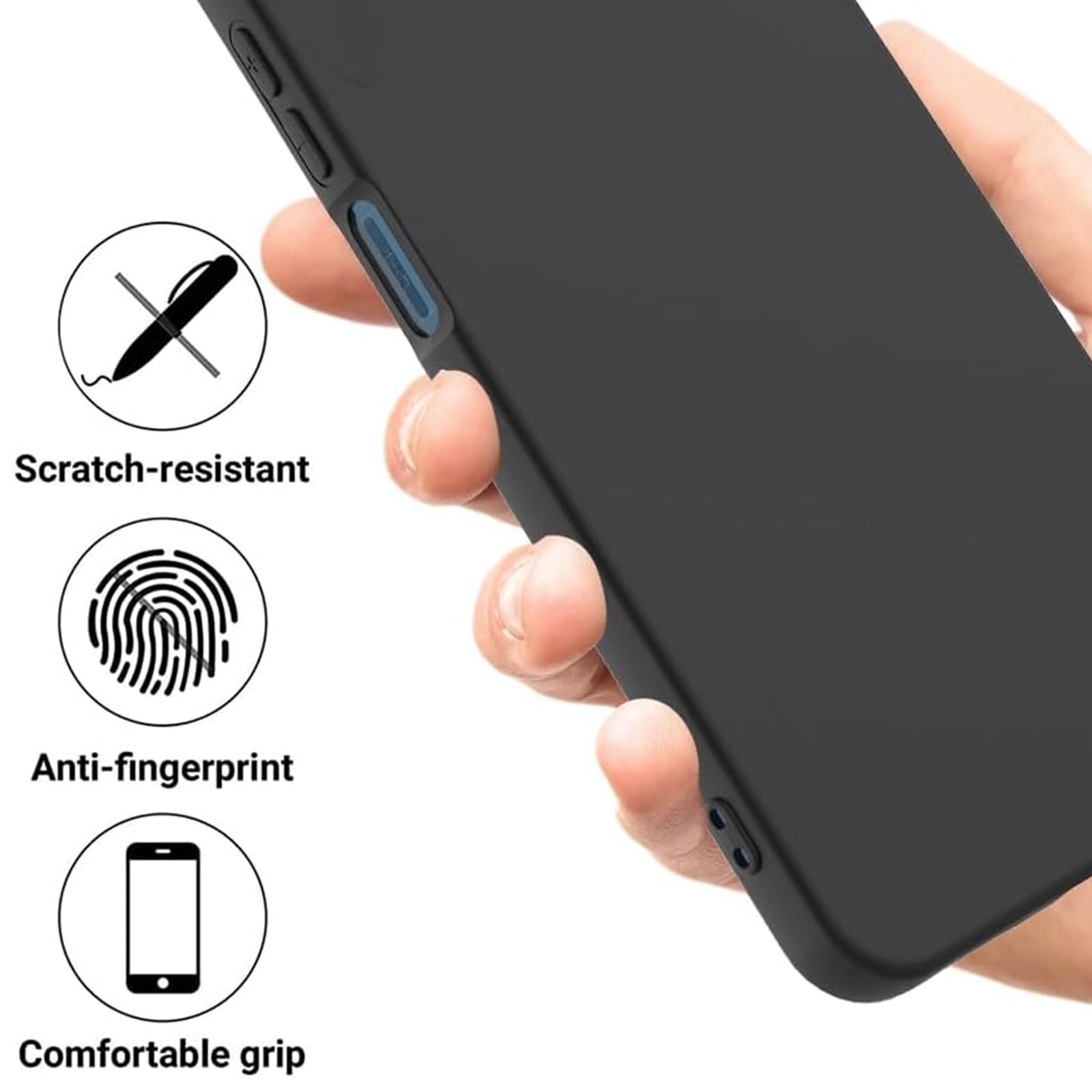 HGJTFANY Phone Case For ZTE Blade V70 (6.70") With [2 X Tempered Glass Protective Film], Black Shockproof Bumper Cover Ultra-thin Soft Silicone Case For ZTE Blade V70 - Marble - View #3