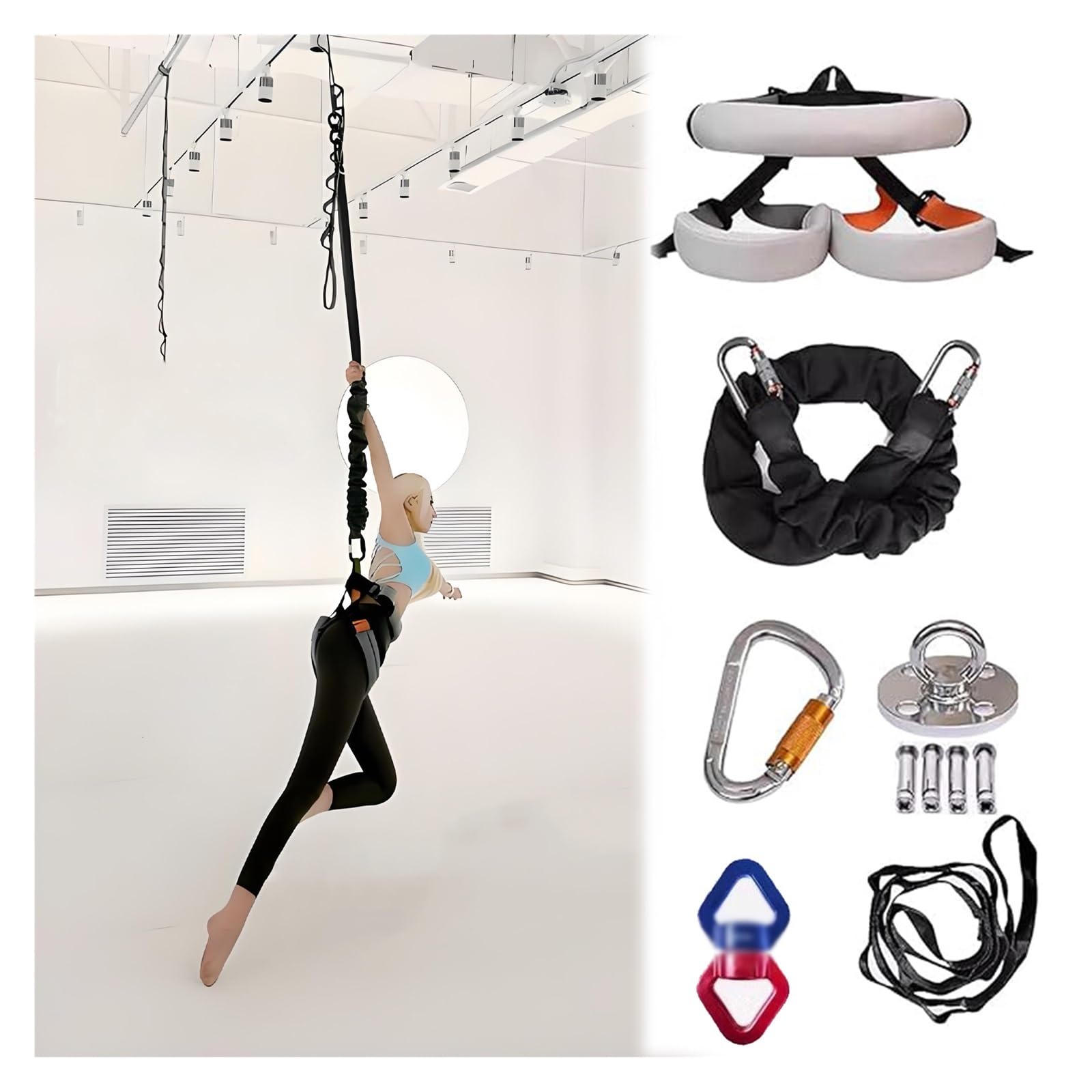 Bungee Fitness Set per allenamento di agilità e potenza, corda elastica con cintura traspirante per esercizi e yoga