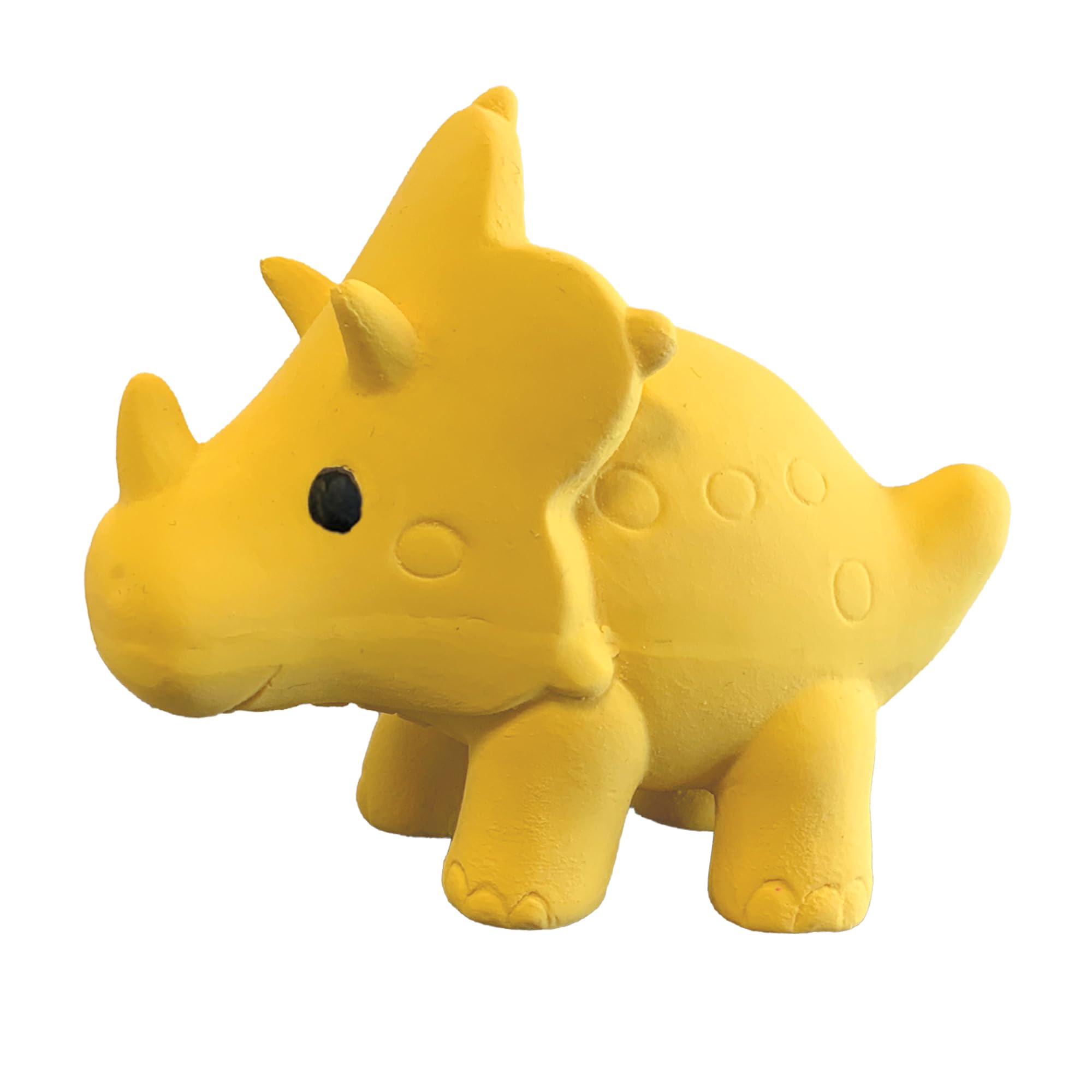SES Creative 13212 Bath Triceratops - 100% natural rubber, Yellow, Small - Image 2