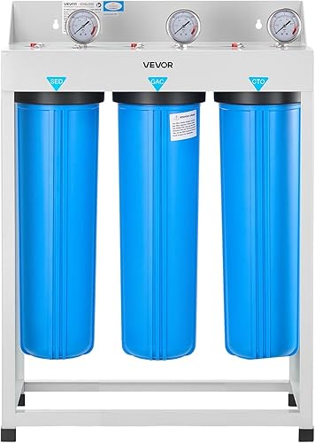 Miniatura 9 de VEVOR Sistema de filtro de agua para toda la casa, 3 etapas, sedimentos, GAC, CTO  Filtro purificador de agua para el hogar de carbón activado