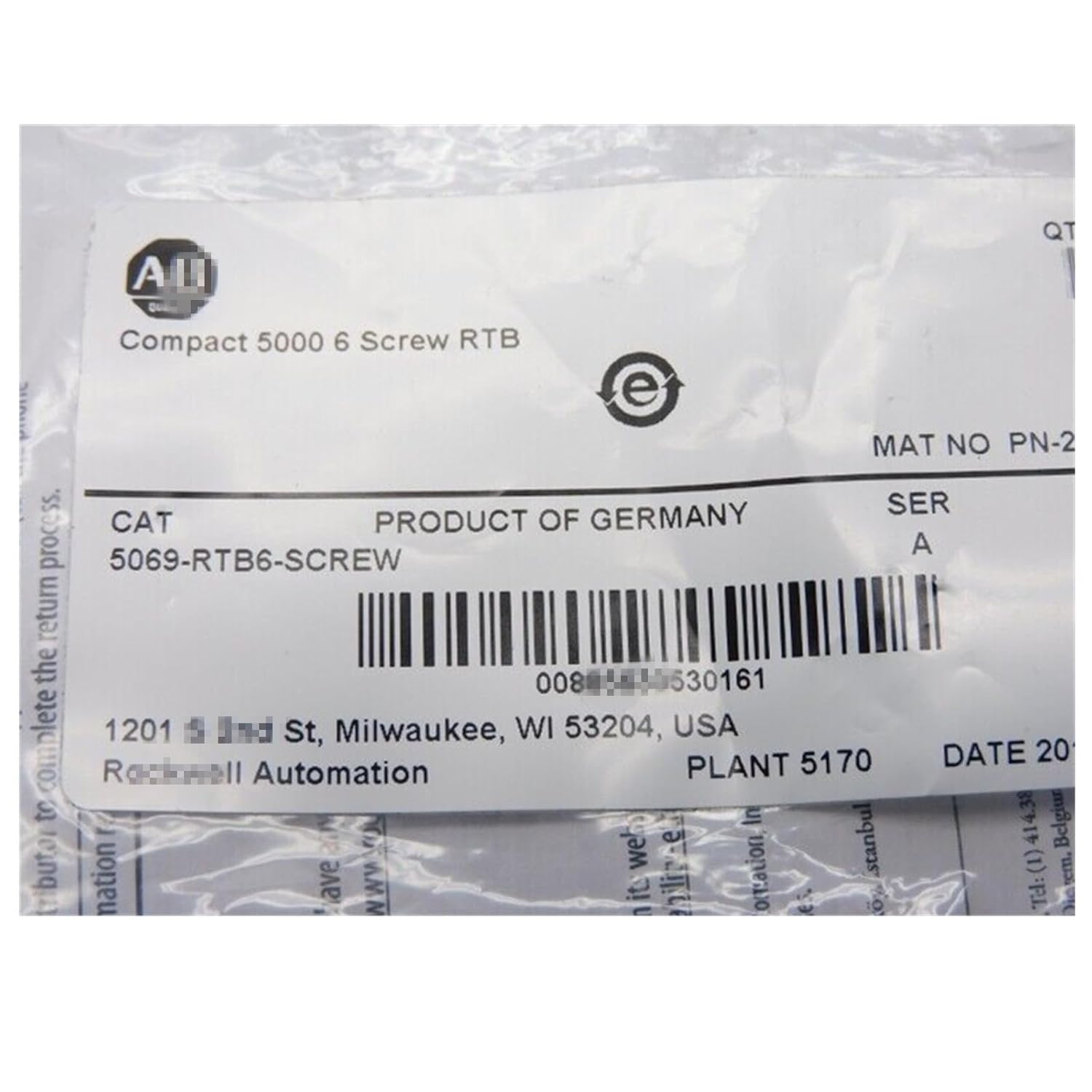Packaging label for the GeRRiT 5069-RTB6-SCREW, showing the catalog number and barcode.