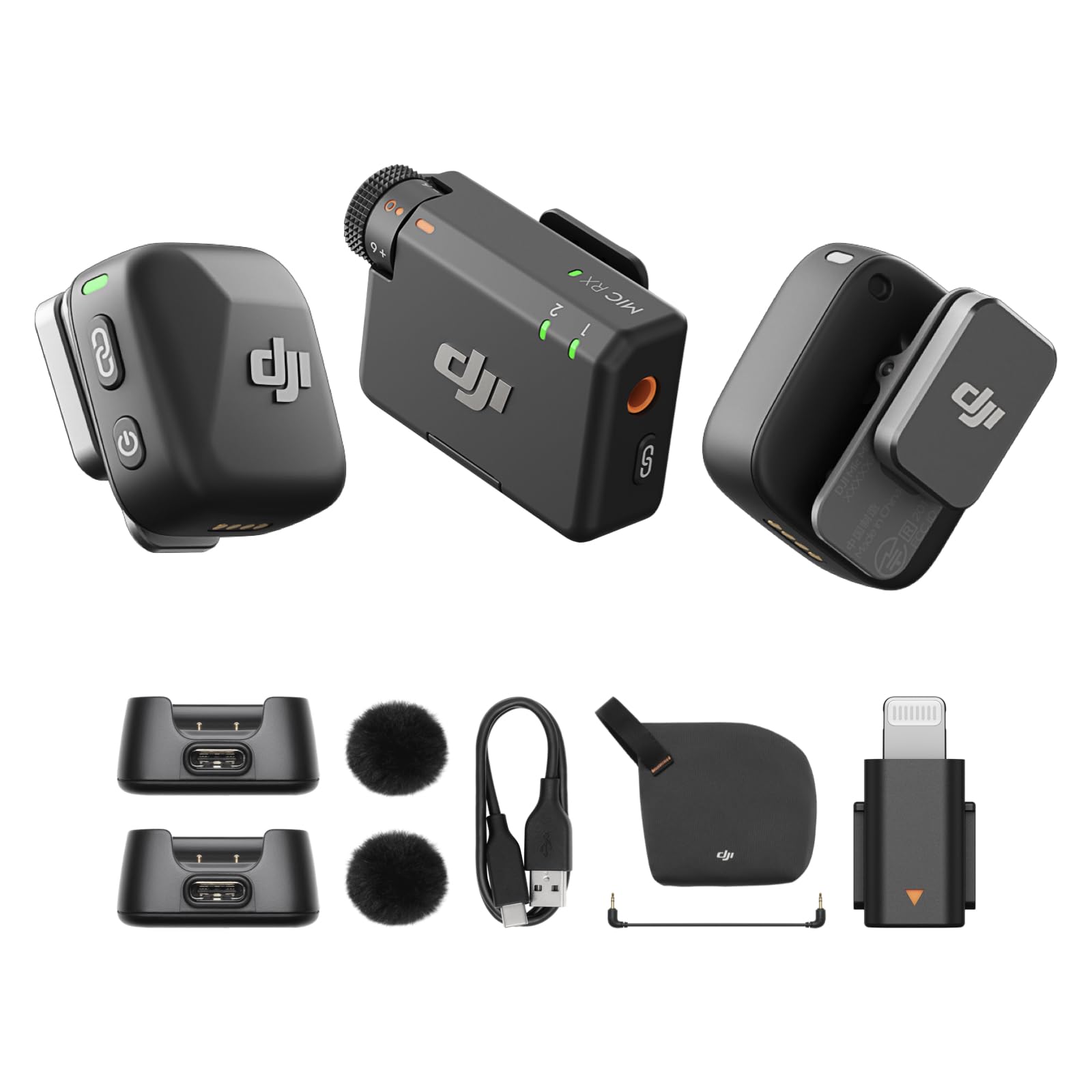 DJI Mic Mini (1 TX + 1 RX) + Transmitter (Infinity Black) + Mobile