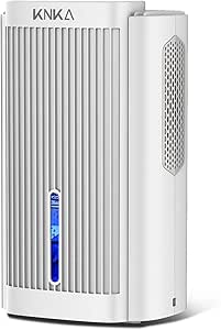 KNKA Dehumidifier,95 OZ Water Tank, (800 sq. ft) Dehumidifier for Basement, Bedroom,Bathroom, RV,Closet with Auto Shut Off, Sleep Mode,7 Colors LED Light, Dehumidifiers for Home (White）