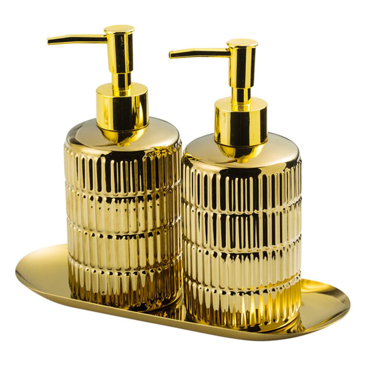 Flacon Shampoing Céramique Rechargeable Set de 2 Design Américain