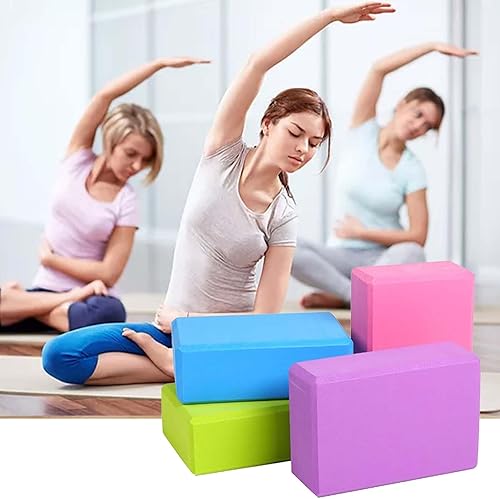 Miniatura 6 de Bloques de yoga, paquete de 2 bloques de yoga ligeros de espuma EVA de alta calidad, bloques de espuma de apoyo antideslizantes para yoga, pilates,