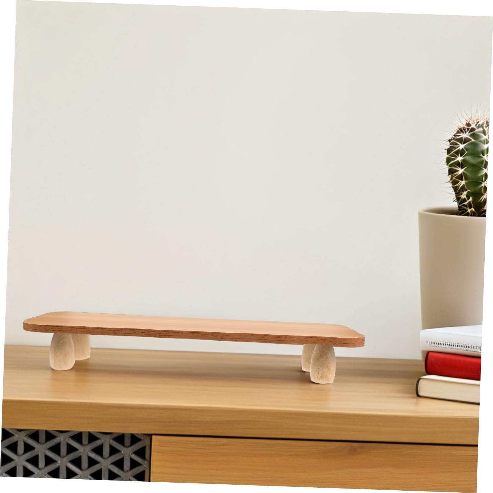 UKCOCO Supporto per Monitor da Ufficio in Legno Mensola Rialzata | Organizzatore Multifunzionale per Accessori, Stile Minimal Moderno, Finitura Elegante per Postazione Office