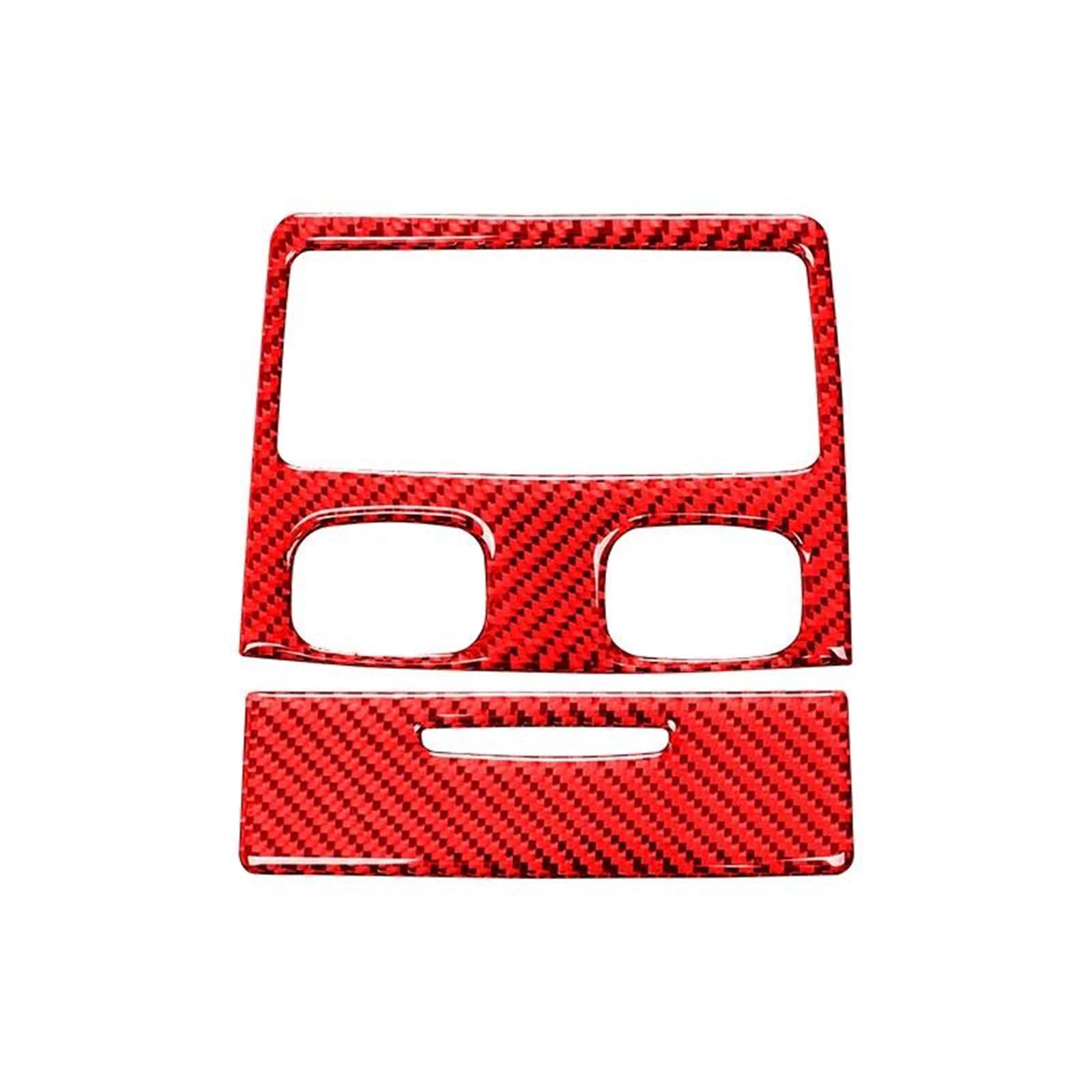 Carbon Fiber Car Rear Air Conditioner Vent Outlet Decoration Cover Trim Stickers for 3 Series E90 2005-2012 Anti-dust(Rosso)