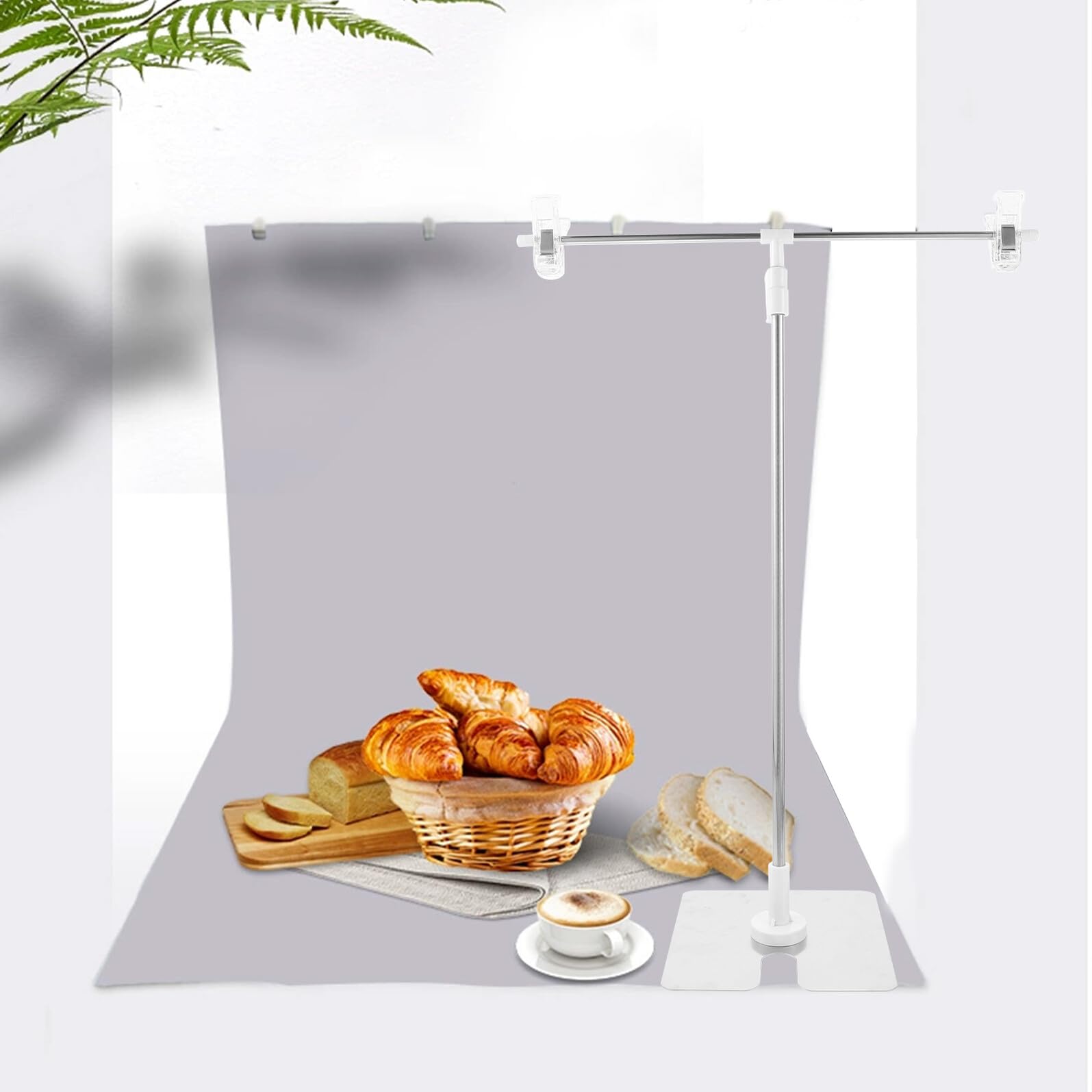 Mini Soporte Fondo Blanco de Mesa Inoxidable de Acero