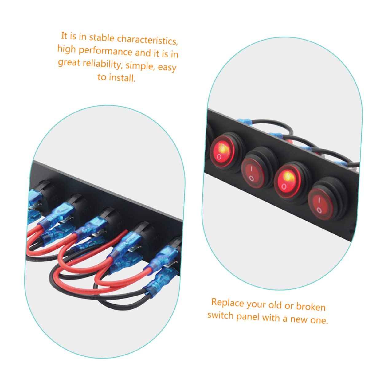 ULTECHNOVO 3piezas Panel De Interruptores Rocker Marinos De Gangs Precableado Led Para Autos y Motos