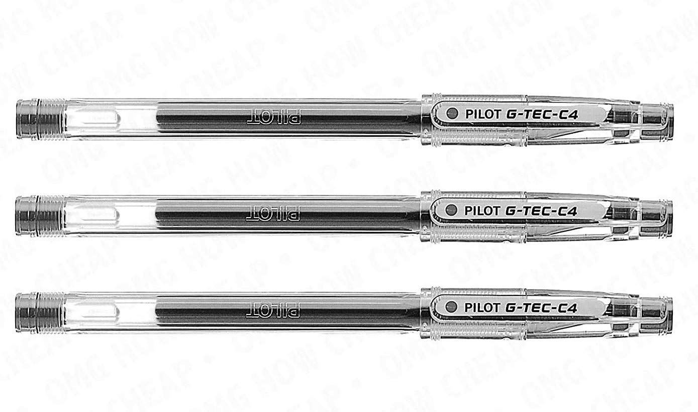 G-Tec-C4 - Ultra Fine 0.4mm Microtip Gel Pen - Pack of 3 - Black