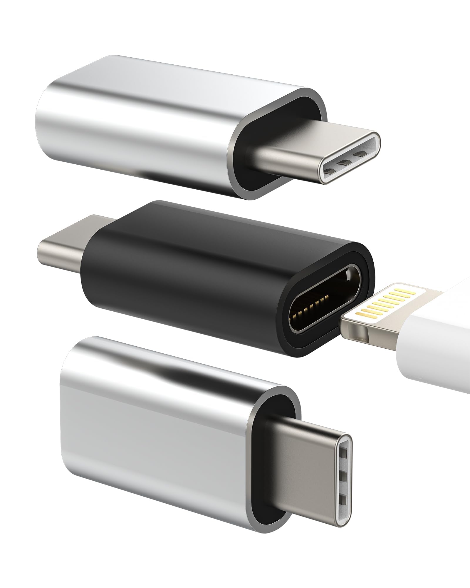 Adattatore Lightning Femmina a USB C Maschio 3 Pack per iPhone 16 15 Apple Ricarica Cavo Tipo C Connettore