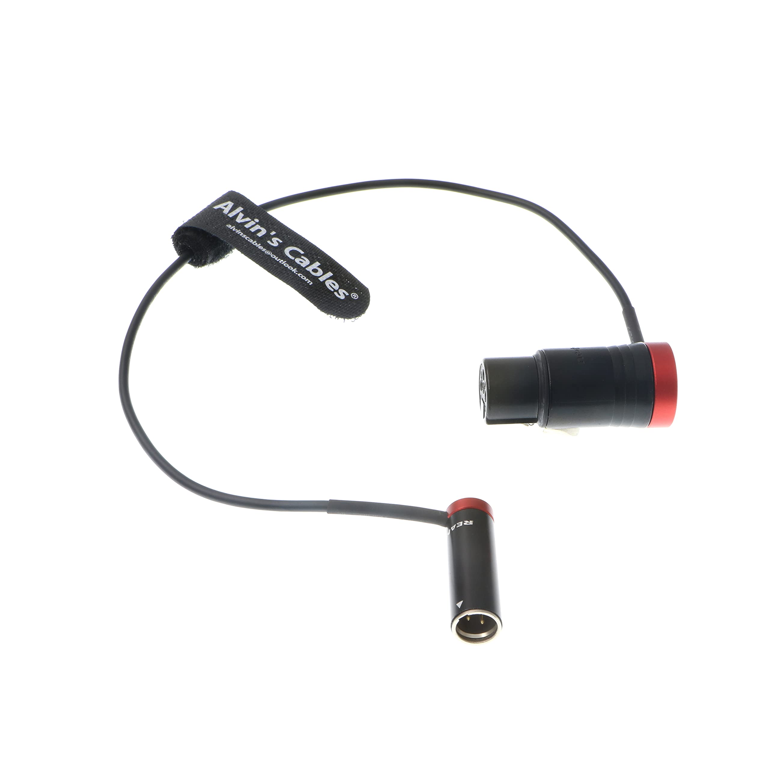 Alvin's Cables Low-Profile Câble Audio Mini-XLR Male à 3 Broches vers XLR Femelle Pleine Taille pour BMPCC 4K 6K Camera Video Assist Connecteur d'origine Rouge 36cm|14inch