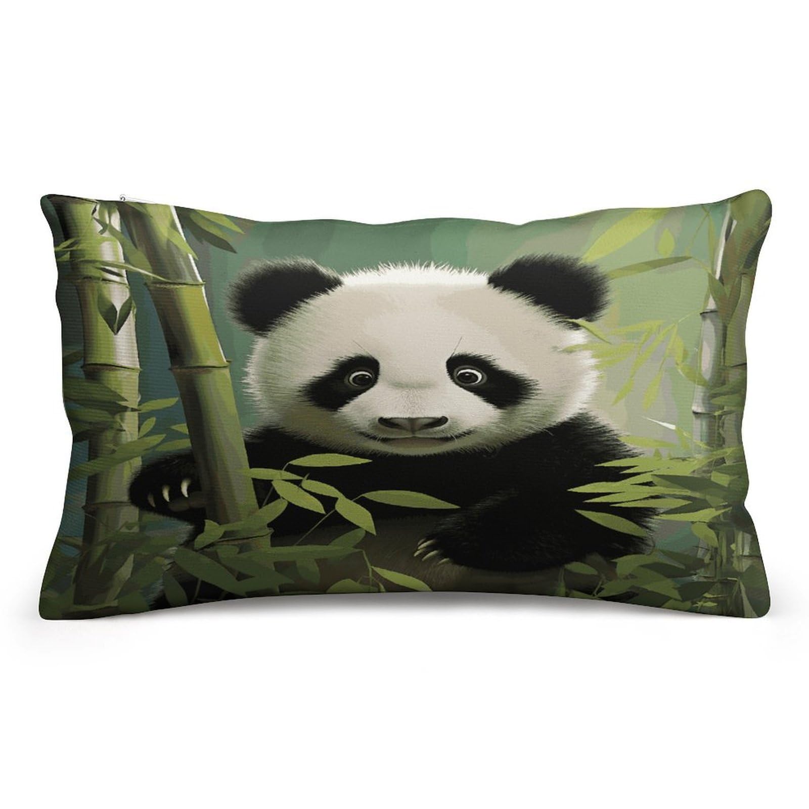 FekiLoot Curious Baby Panda Pillowcases Super Soft Cozy Lumbar Decorative Throw Pillow Covers Plush Pillow Shams with Zipper Double-Sided Decorative Pillows Shells for All Seasons