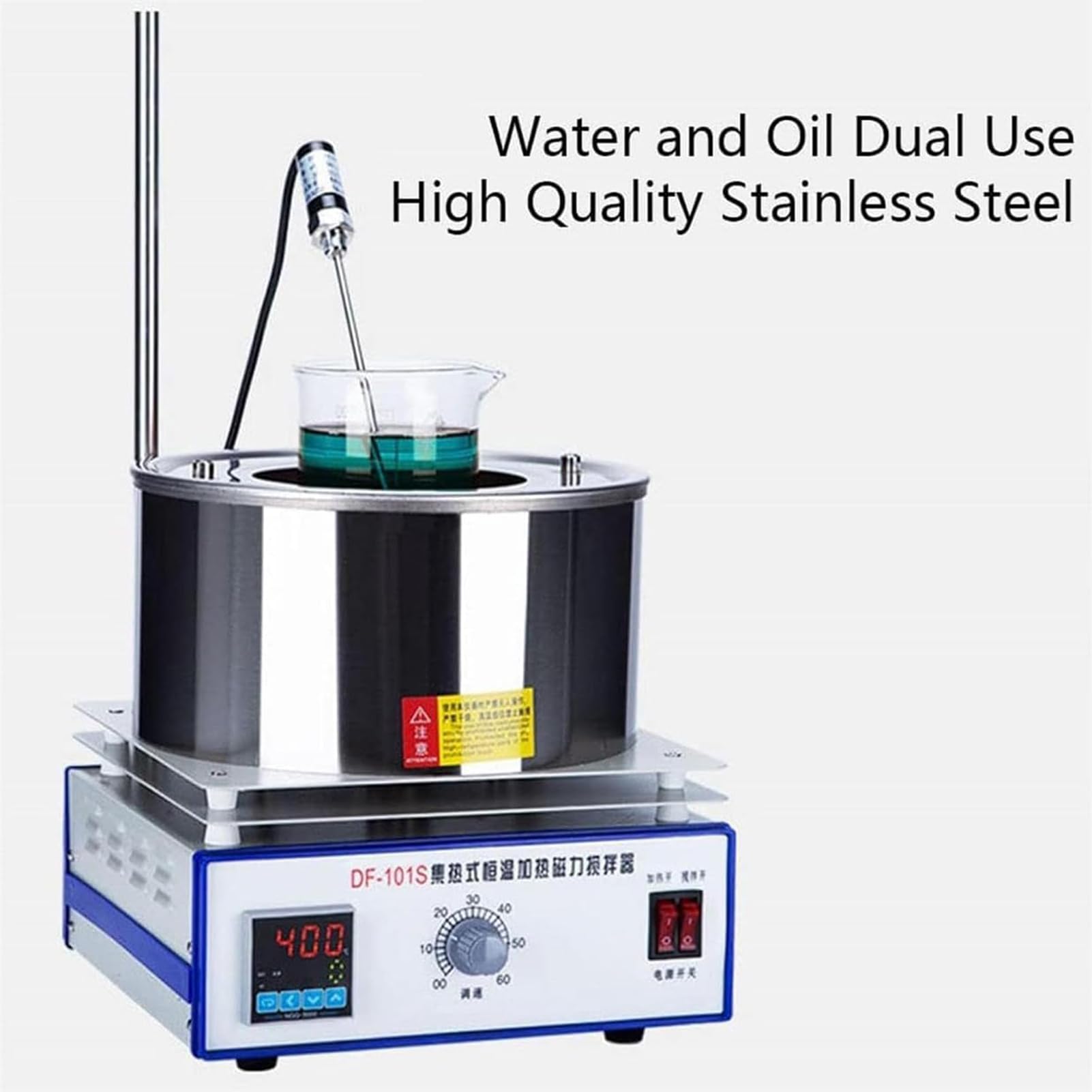 Laboratorio Calefacción De Agitación Magnética, Baño De Agua Y Baño De Aceite Mezclador Temperatura Temperatura De Pantalla Digital, Agitador Placa Caliente 2 Litros, Capacidad Agitación: 2000 Ml