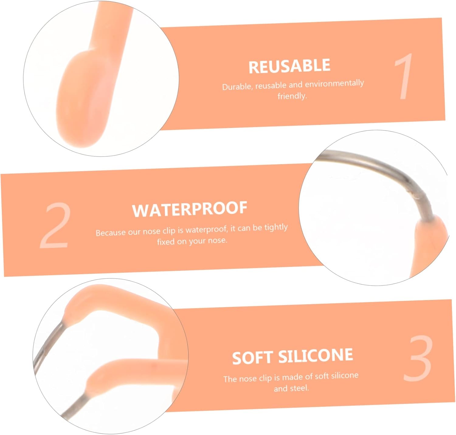 BESPORTBLE 5pcs Creative Swimming Nose Clips Anti-Splash Design for Boys and Girls Smooth Surface Tear-Resistant Nose Protectors for Water Sports Activities