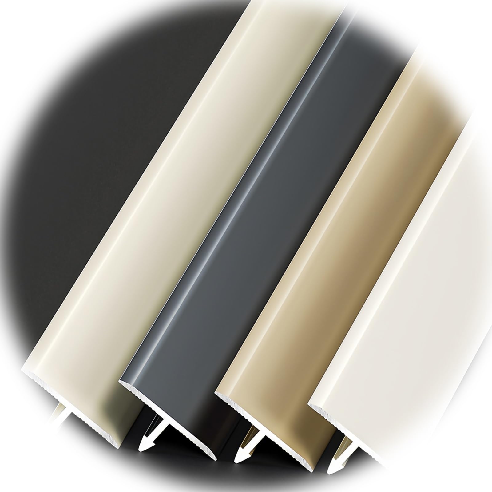 Perfil De Transición para Suelo En T - Tiras De Moldura De Puerta Resistente A Arañazos, 100 Cm X 3 Unidades, Tira Divisoria para Unir Huecos En El Suelo(Black,1.5cm/0.59in)