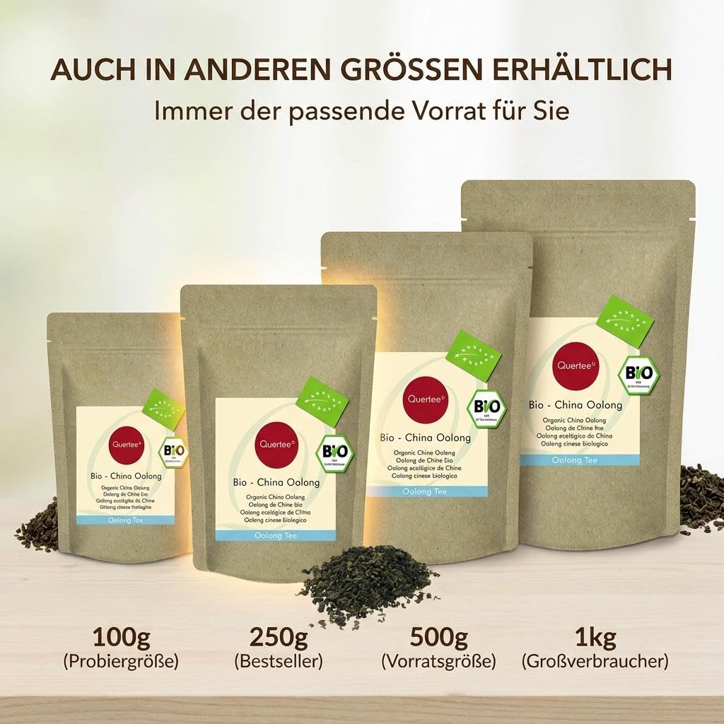 Té orgánico Oolong – China Oolong té orgánico – 500 g – sin aditivos ni sustancias aromáticas para más de 200 tazas de té suelto de Quertee