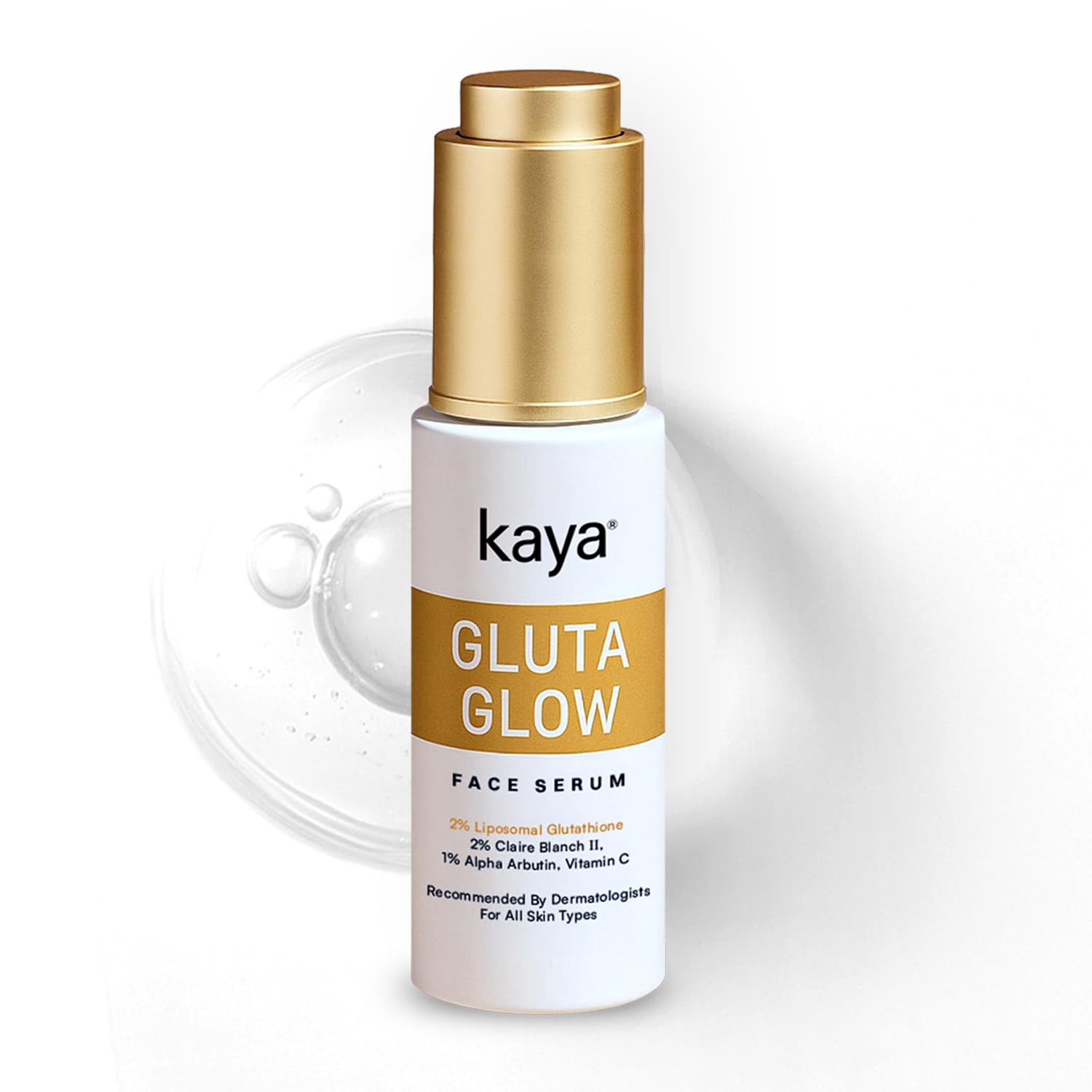 Kaya Gluta Glow Face Serum | Improve Skin Luminance, Tone | Dark Spot Removal | Pigmentation Reduction, UV Damage Repairs | 30ml