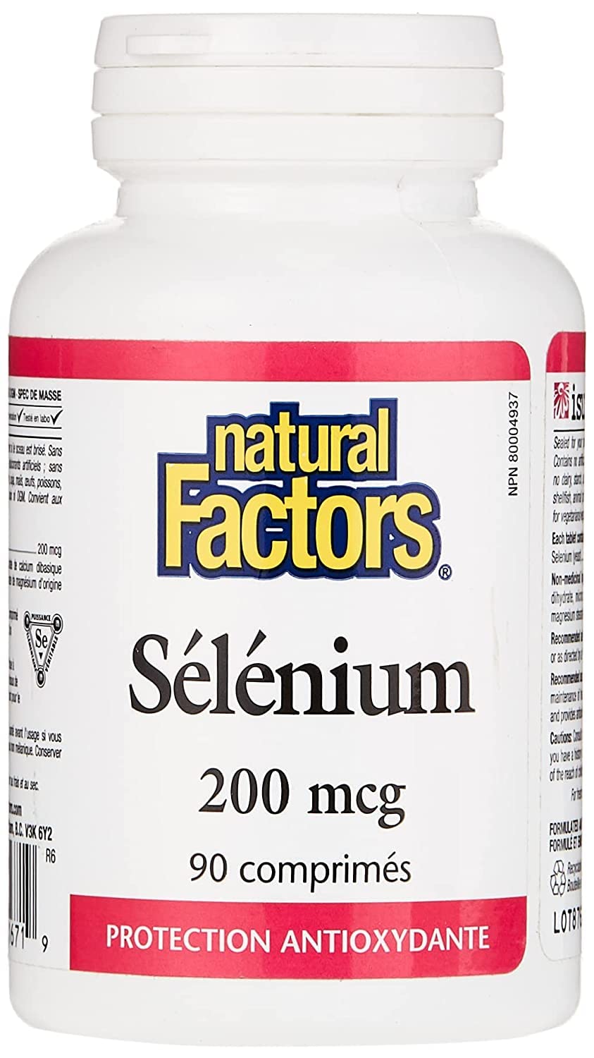 Natural Factors Selenium, 200 Mcg, 90 Tablets