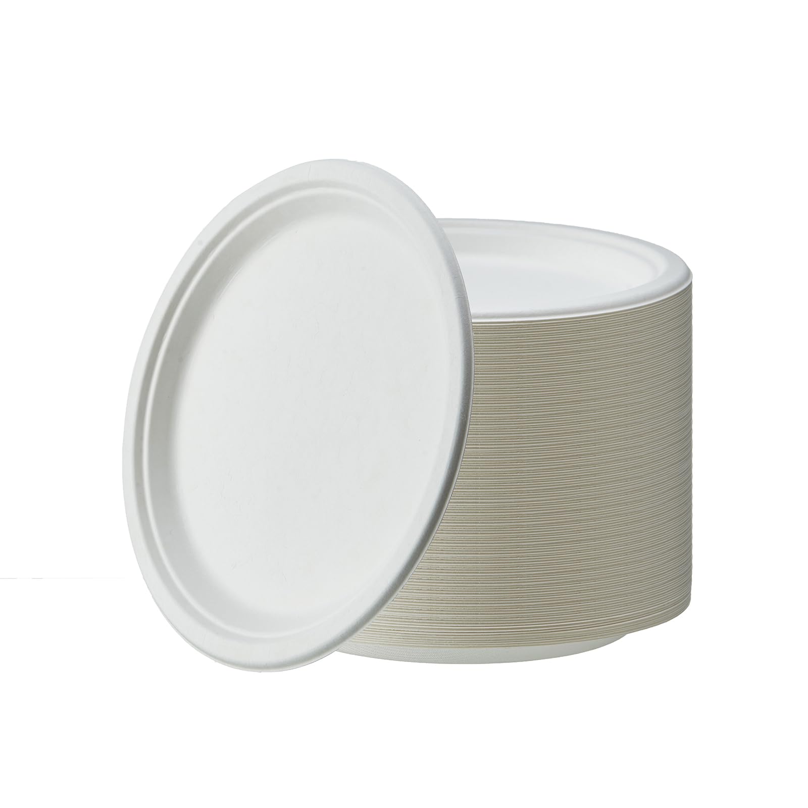 Compostable Disposable Paper Plates 7 Inch Super Strong Paper Plates 100% Bagasse Natural Biodegradable Eco-Friendly Sugarcane Plates(white - View #7