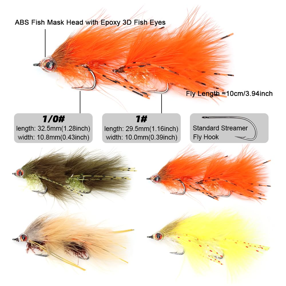 20-teiliges Fliegenfischen-Fliegen-Set, verschiedene Trocken- und Nassfliegen mit Angelbox für Süßwasser, Salzwasser, Forelle, Barsch, Lachs