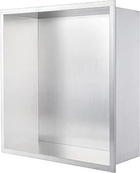 HOTIS Shower Niche No Tile Needed, Stainless Steel Bathroom Niche for Shower Wall, 12x12'' Inch Waterproof Wall Niches for Living Room,Bedroom Storagef