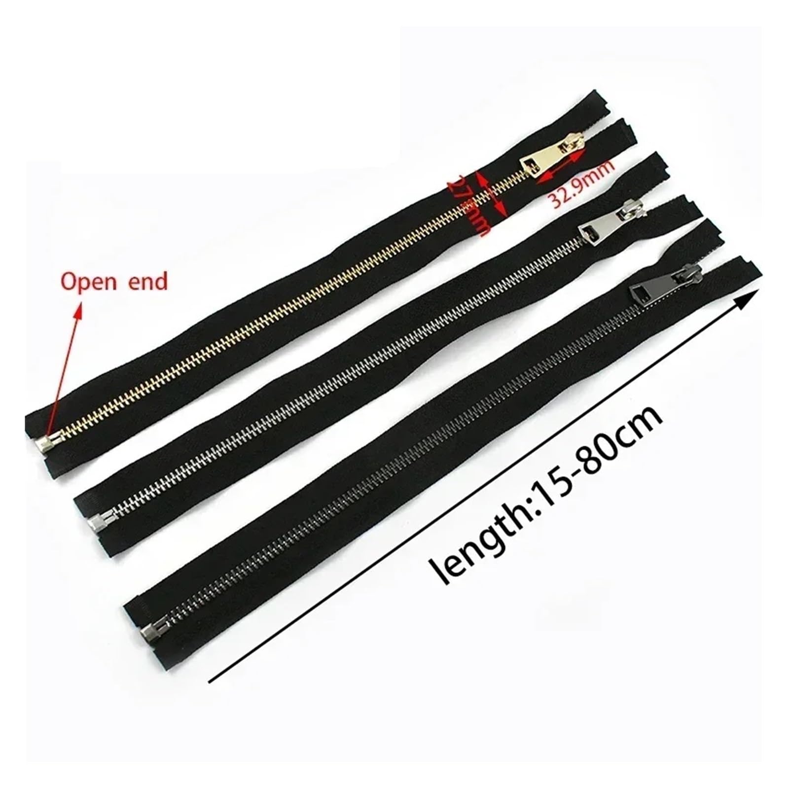 10 sztuk 5# metalu | 10 szt. 5 # metalowych zamków błyskawicznych do kieszeni kurtki(BlackxRoseGold,OpenEnd--80cm)