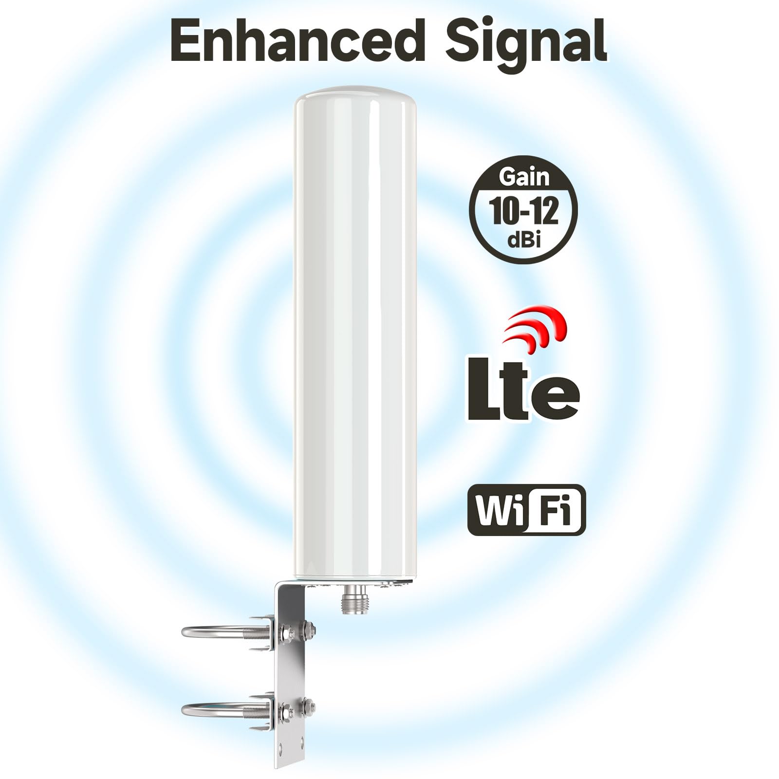 Superbat Antenna 4G Esterna 698-2700MHz 12DBi Omnidirezionale Antenna a Barile Esterna Connettore N Femmina Per 4G LTE Segnale Booster Router Casa Ufficio Veicolo Segnale Booster