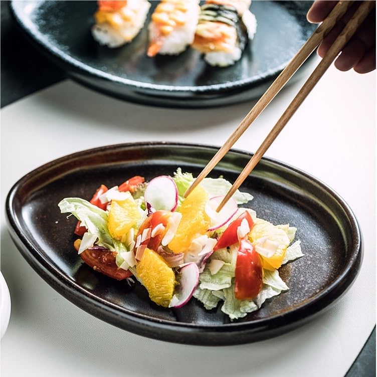 Talerze obiadowe nieregularne talerze kreatywne naczynia ceramiczne do domu talerz restauracyjny talerz do hotelu talerz do sushi talerz rybny talerz do makaronu (A)