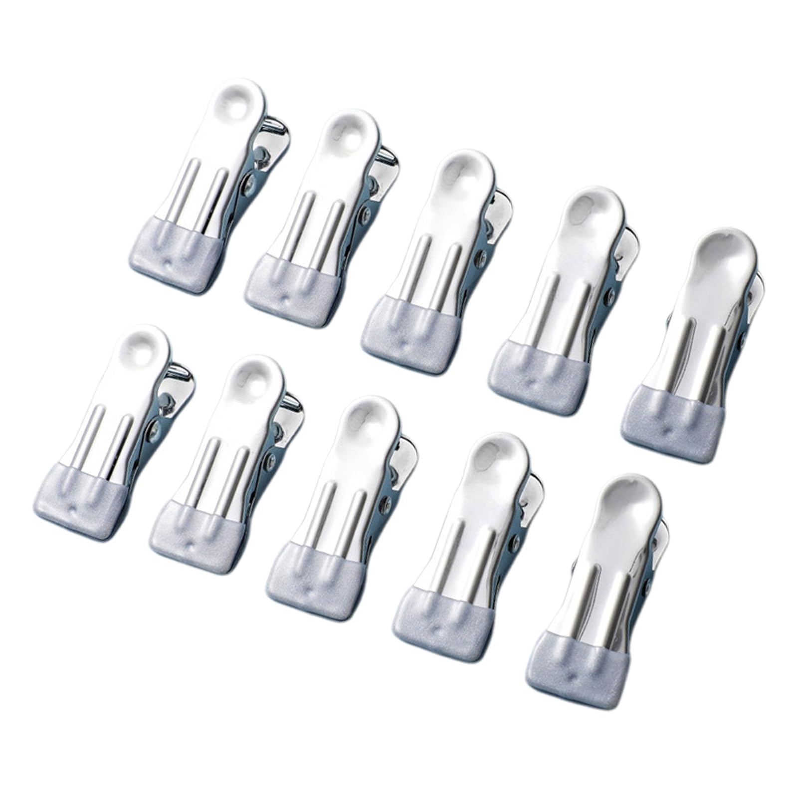 Kalttoy Grey Of 10 Portable Poolside Towel Fasteners Strong Grip Clip Stainless Steel Clothespins Family Beach Accessories Windproof Towel Holders