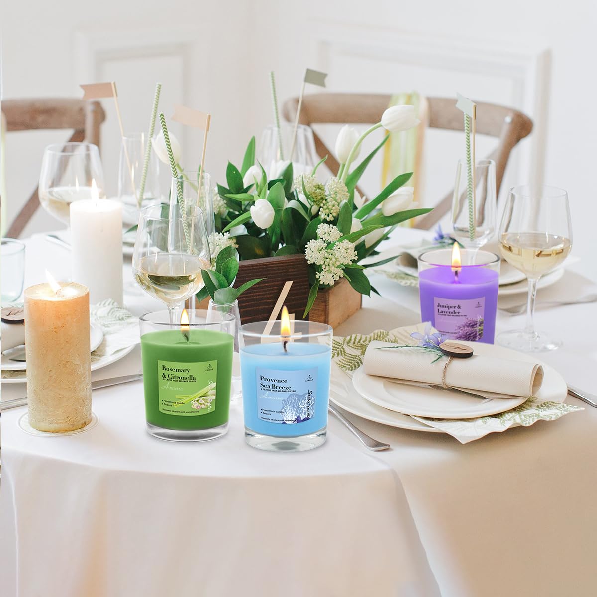 Candele profumate per aromaterapia (confezione da 12/24/48), 12 fragranze, 51 g, candele votive di soia per Natale, Ringraziamento, anniversario e decorazione della casa