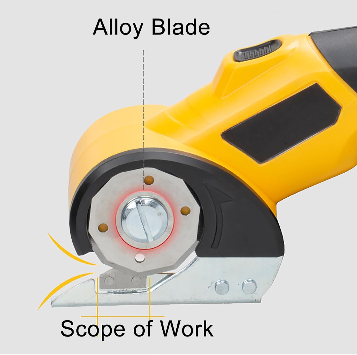 Alloy Blade Electric Scissors, Rechargeable Lithium Battery, LED Light and Power Display Electric Rotary Cutter, for Multi-Material Cutting