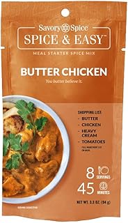 Savory Spice Butter Chicken Spice & Easy Meal Starter (3.3 oz) - Authentic Indian Butter Chicken Seasoning for Murgh Makhani at Home