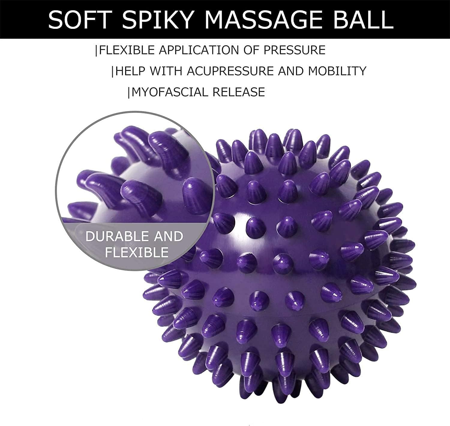 EACO Foot Massage Roller Spiky Ball for Plantar Fasciitis Relief & Foot Pain Relief, Reflexology Massager for Foot Back Leg Hand PLA Relax,3 Set in Different Degrees of Hardness : Health & Household