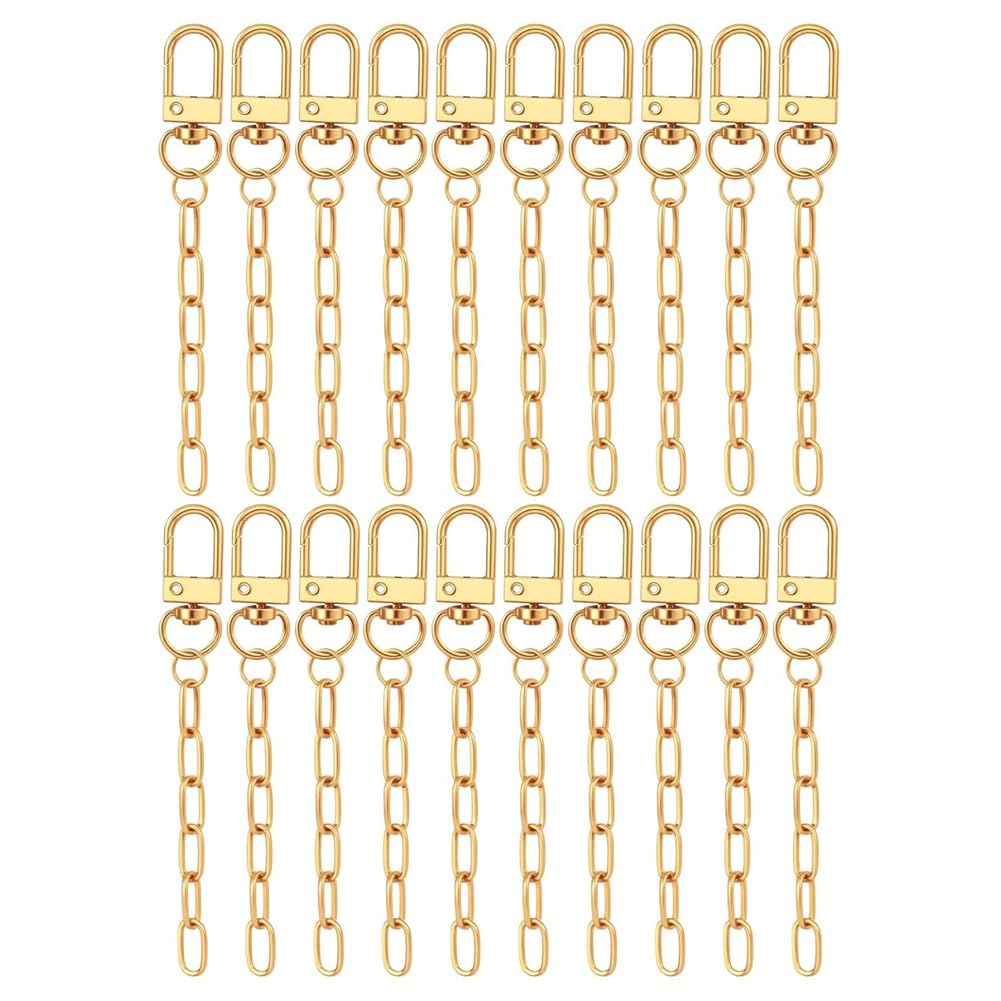 CTRLZS Extender Keychain Bag Charm Kits, 20 Keychain Making Kit, Key Ring Swivel Snap Hook Chains for DIY Crafts Jewelry Making