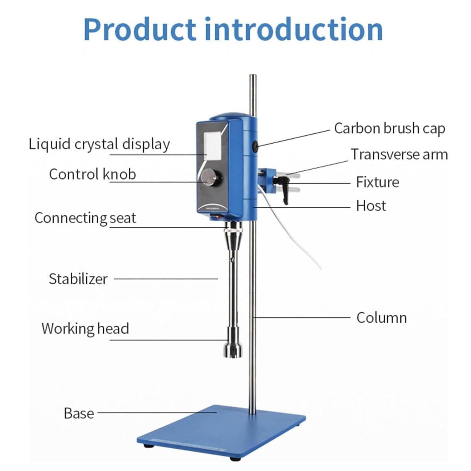 Homogeneizador de alta velocidad, 2000-28000 rpm, mezclador agitador superior ajustable para dispersión de laboratorio, temporizador de 0 a 6000 minutos, 36 G