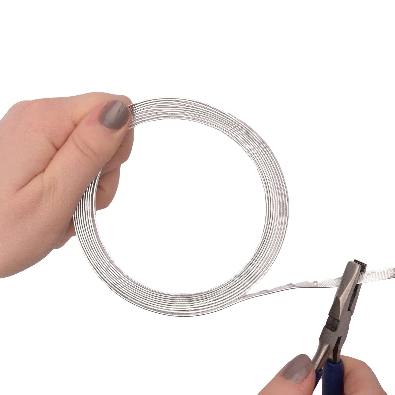 3 Rotoli Filo In Alluminio Per Gioielli - Piatto, Oro/Argento/Oro Rosa, 5 Mt Cadauno, 1x3 Mm - Foto 8