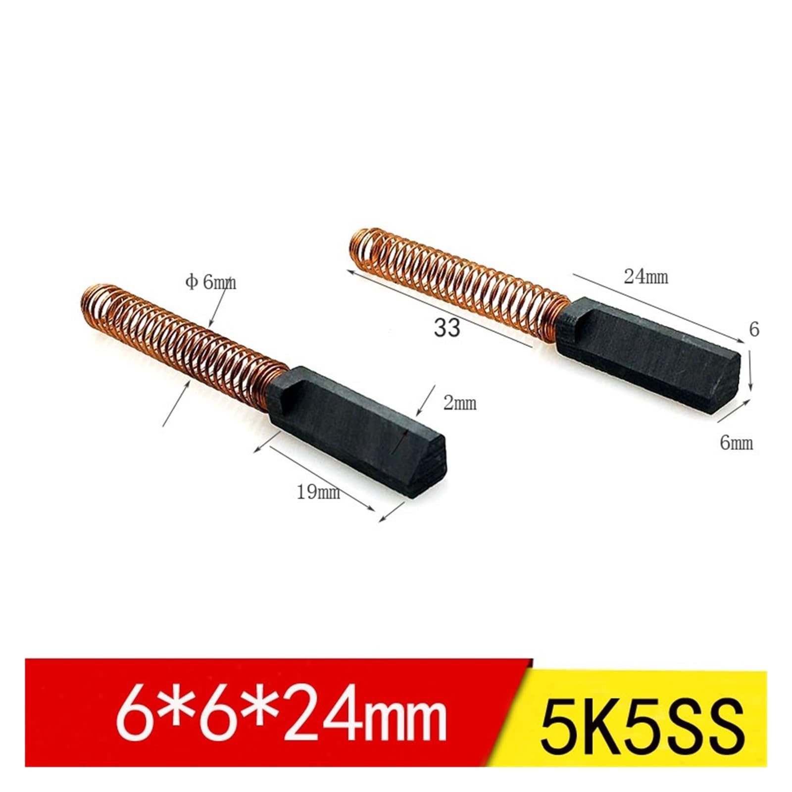 Szczotka węglowa do silnika 5K5SS 6 x 6 x 25 mm