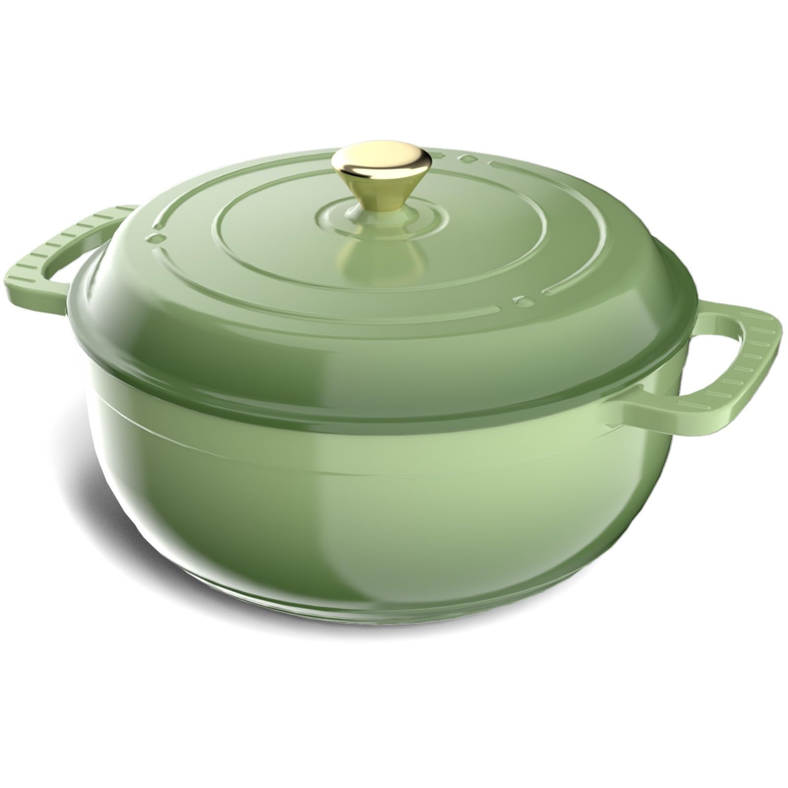 ROVSUN Enameled Cast Iron Round Dutch Oven, 7.5QT