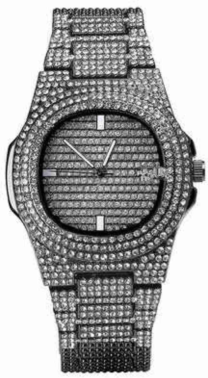 Analog Full Diamond Black Chronograph Unisex Stainless Steel Watch (B0CD432S9C) Amazon Price History, Amazon Price Tracker