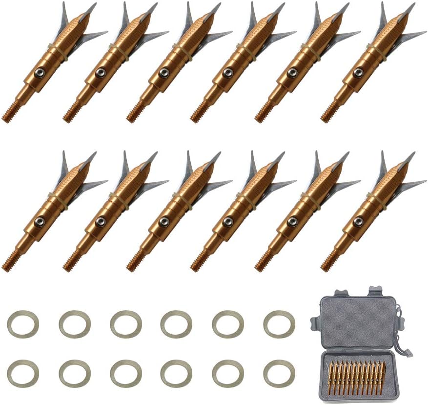 Buy Jocoo 12PK Archery Arrow Broadheads, 2 Blades 2'' Cut 100 Grain 1