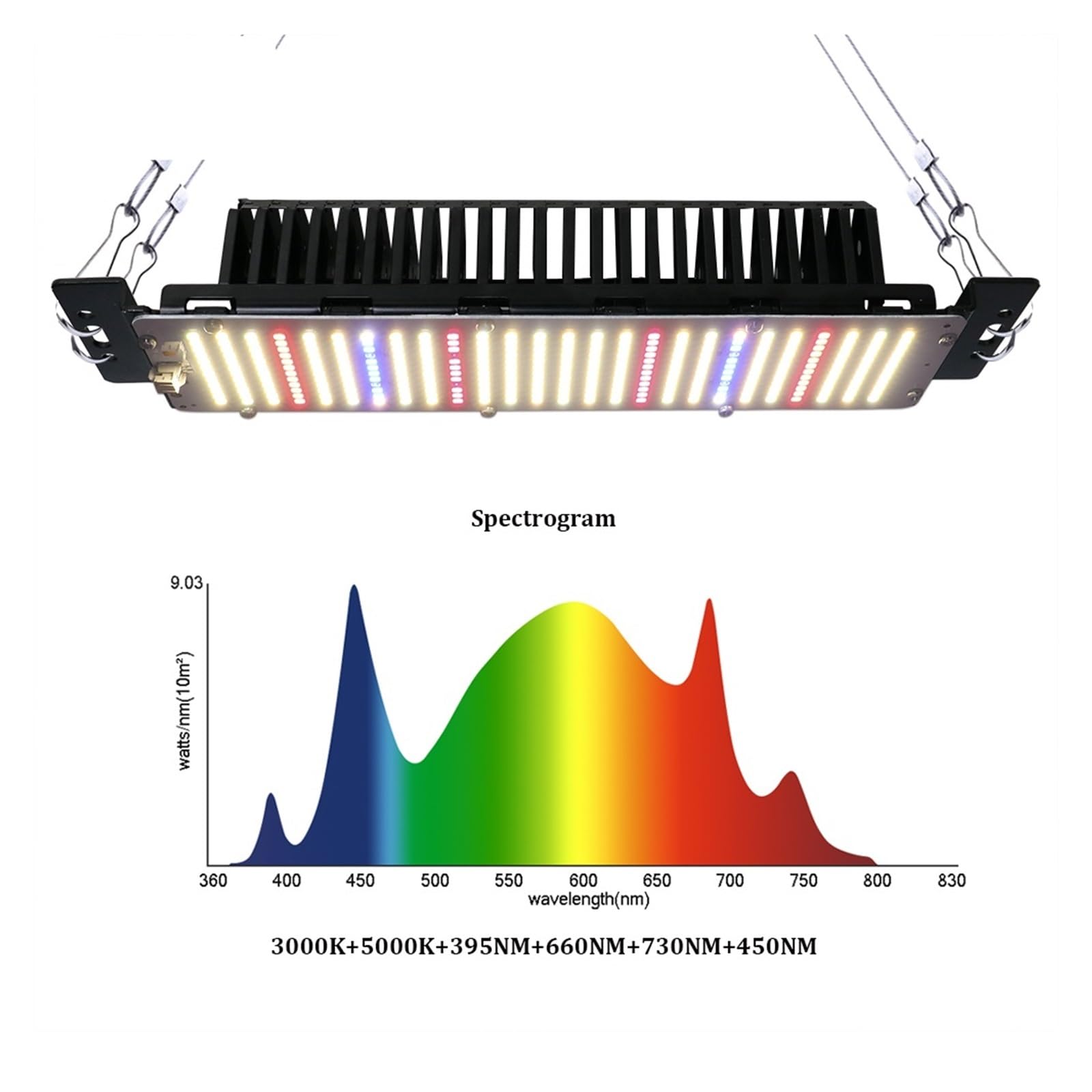 Lámpara de Cultivo, Luz LED de Cultivo de 300W con lámpara de Crecimiento de Plantas de Espectro Completo LM2835 for siembra de Flores de Plantas hidropónicas de Invernadero de Interior