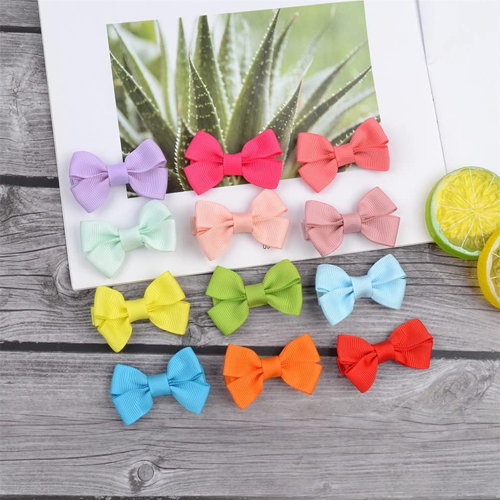 VNEWSCHI Baby Girls Hair Clips - 20 Pcs Mini Bows & Alligator Clips - Multicolor - Unisex - Size: 1.97 Inch/5CM - Pack of 1 - Image 2