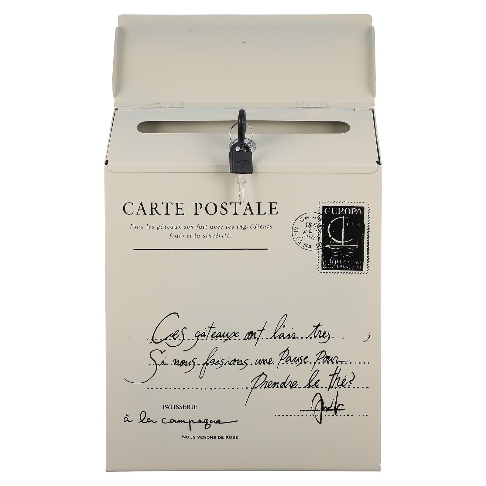 Buzón de cartas TOYANDONA de pared con estilo rústico americano y cerradura de hierro vintage