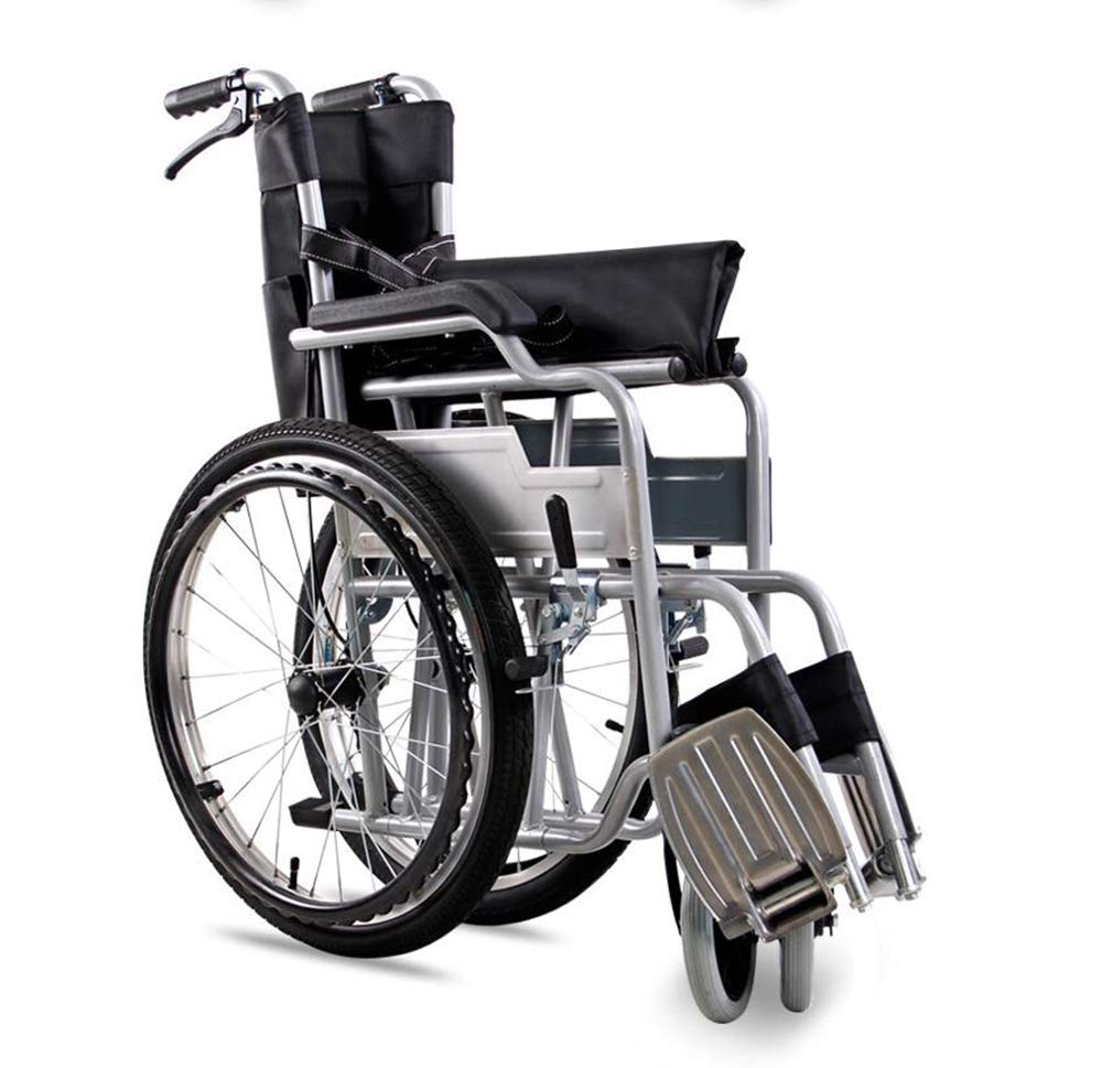 Sillas de Ruedas Silla de Ruedas Ligera 14Kg Plegable Transporte Médico Cómodo Reposabrazos Respasiento Basculante Reposapiernas/B