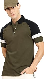 LEOTUDE Regular Fit Half Sleeve Polo T-Shirt for Men's