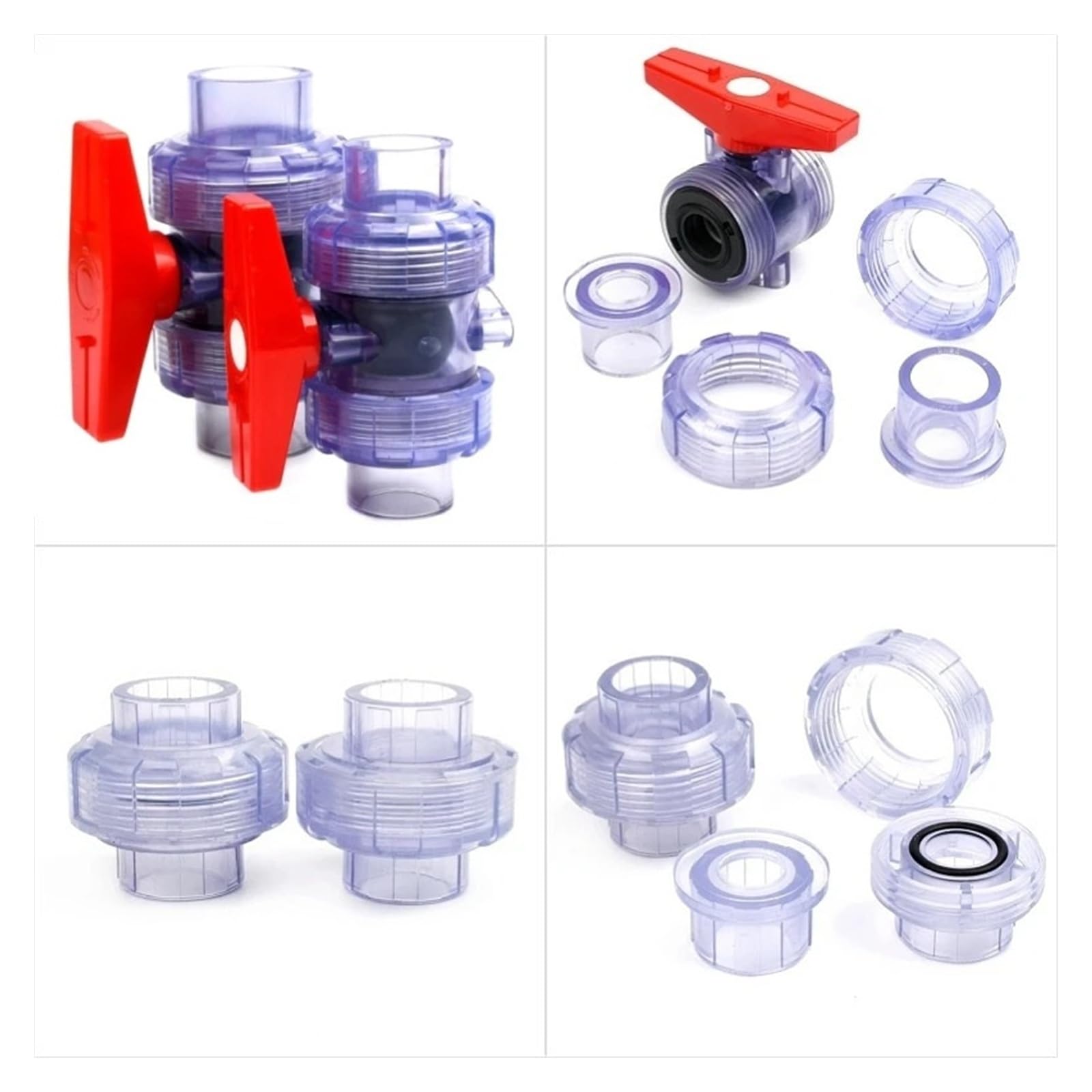 Raccordi for tubi in UPVC trasparenti blu da 20~63 mm, raccordi rapidi for tubi di drenaggio for acquari, valvole di giunzione for tubi di irrigazione da giardino(Flange Plate,50mm (1PC))