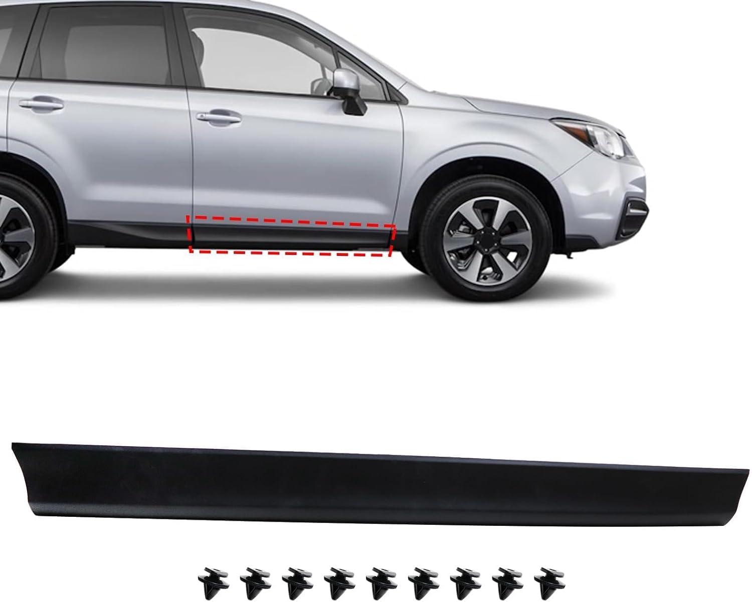 SecosAutoparts Front Passenger Door Lower Molding Trim, Fit for Subaru Forester 2014-2018 2.0L/2.5L, Door Garnish Right Side, Replace# SU1305100, 91112SG120, 91112SG121 91112SG122