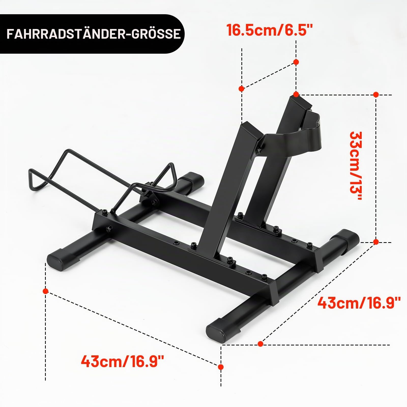 Favoto E-Bike Fahrradständer Rennrad Fahrradhalter – Stabiler Bodenständer für Elektrofahrräder & Fahrräder 20–29 Zoll Max. 38 kg rutschfest & Platzsparend