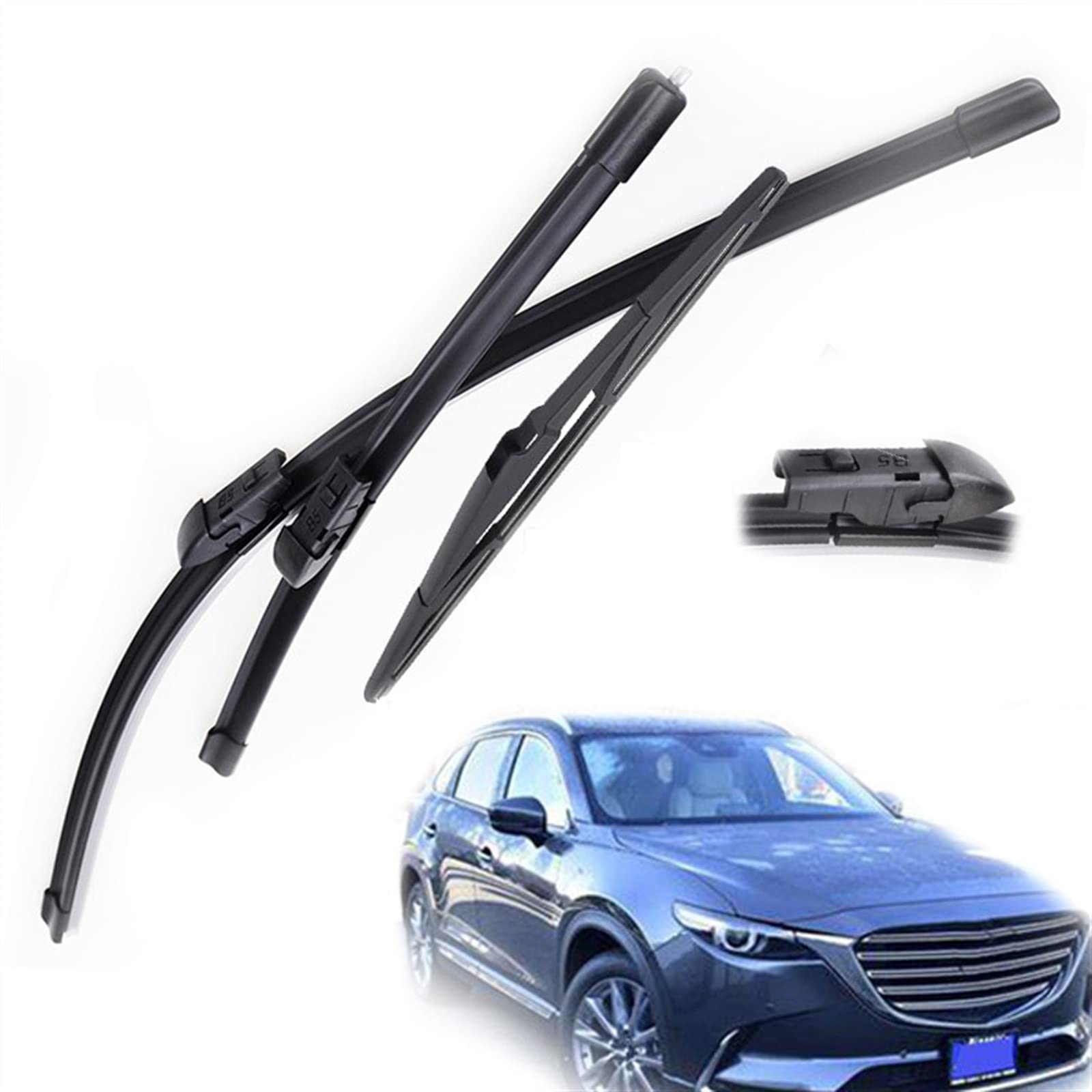 Per Mazda CX-9 MK2 2016 2017 2018 2019 2020 2021 Finestrini di Automobile Anteriore Posteriore Tergicristallo Spazzole Set 24 "18" 14"